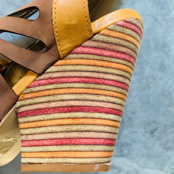 ❌Sold❌ Anthropologie Kiva Leather Cutout Wedges - Picture 11 of 13